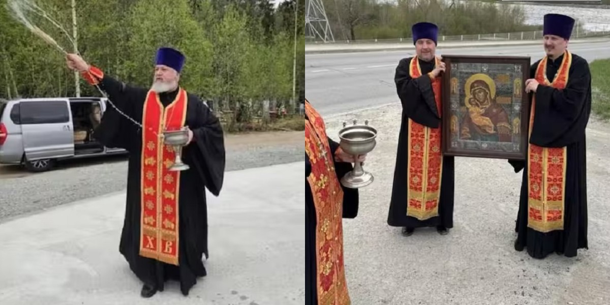 ड्रोन हमलों के डर से रूस में सड़कों पर उतरे चर्च के पादरी, निकाली विषेश प्रार्थना यात्रा