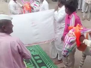 सूखे से परेशान किसानों ने निभाई अनोखी परम्परा… गधे-गधी का कराया विवाह, पूरे गांव में निकाली बारात