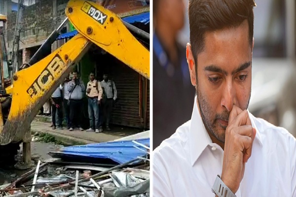 अभिषेक बनर्जी के ऑफिस पर चला बुलडोजर, बड़ी संख्या में पुलिस बल तैनात