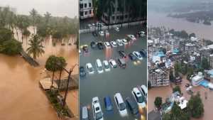 वलसाड में भारी बारिश से बाढ़ जैसे हालात, पूरा जिला पानी में डूबा, NH-48 पर 30 किलोमीटर लंबा जाम
