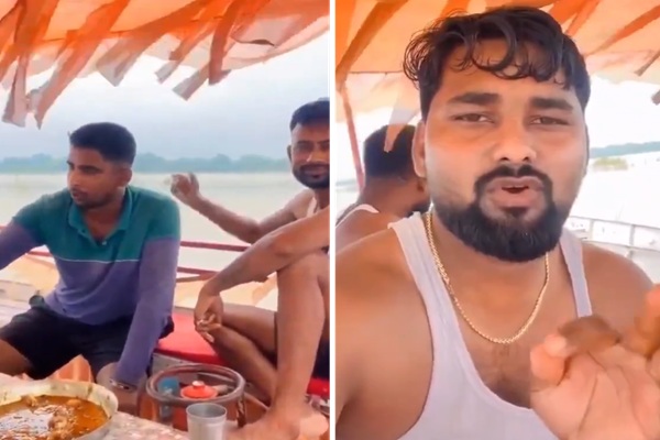 अयोध्या: सरयू नदी में नाव पर बीयर और मटन पार्टी का वीडियो वायरल, 4 युवक गिरफ्तार