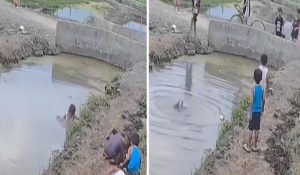 खेल-खेल में फिसला पैर, नाले में गिरी मासूम बच्ची; फिर हुआ चमत्कार (Video)