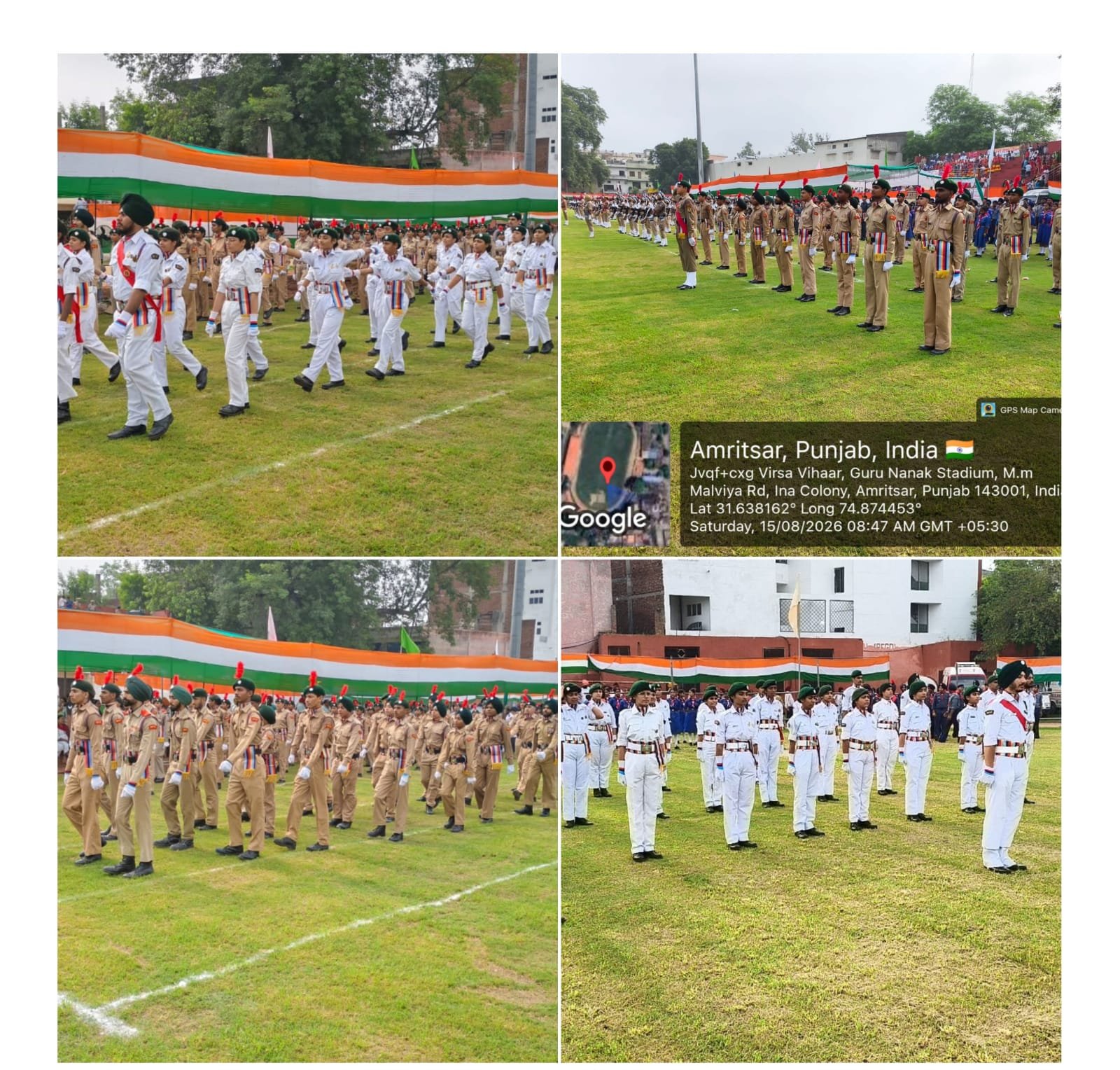 अमृतसर ग्रुप एनसीसी कैडेट्स ने गुरु नानक देव स्टेडियम में स्वतंत्रता दिवस समारोह में लिया भाग