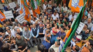 ओकओवर घेराव में भाजपा का शक्ति प्रदर्शन, भ्रष्टाचार और बदले की राजनीति के खिलाफ सड़कों पर उतरे कार्यकर्ता