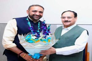 भाजपा प्रदेश मीडिया संयोजक कर्ण नंदा ने केंद्रीय स्वास्थ्य मंत्री जगत प्रकाश नड्डा से की मुलाकात