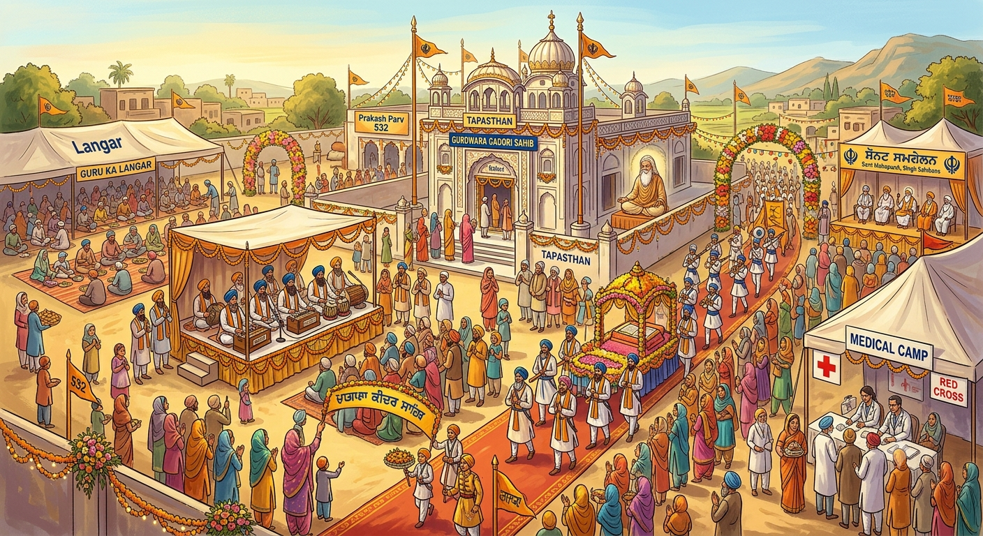 कुल्लू के गुरुद्वारा गदौरी साहिब में मनाया जाएगा बाबा श्रीचंद जी का 532वां प्रकाश पर्व