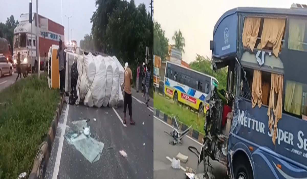तमिलनाडु में भीषण सड़क हादसा, बस-ट्रक टक्कर में एक यात्री की मौत, मची चीख पुकार