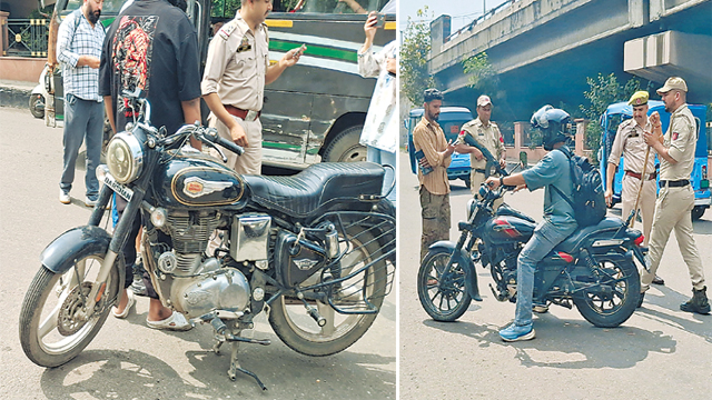 मोटरसाइकिलों के हुड़दंग, मॉडिफाइड साइलेंसर और प्रैशर हार्न के खिलाफ जम्मू पुलिस सख़्त
