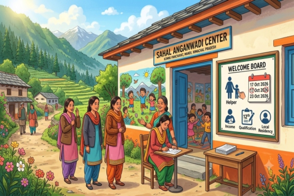 कुन्नू पंचायत के साहल आंगनबाड़ी केंद्र में निकली भर्ती, आंगनबाड़ी सहायिका का पद पर मांगे आवेदन