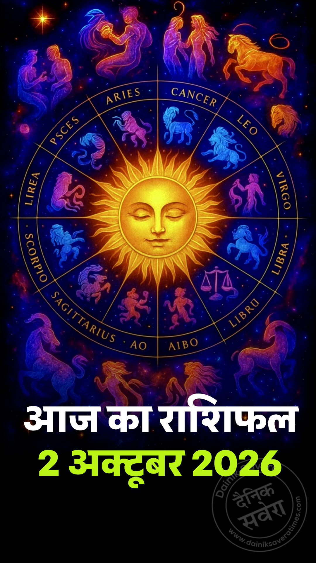 आज का राशिफल 2 अक्टूबर 2026