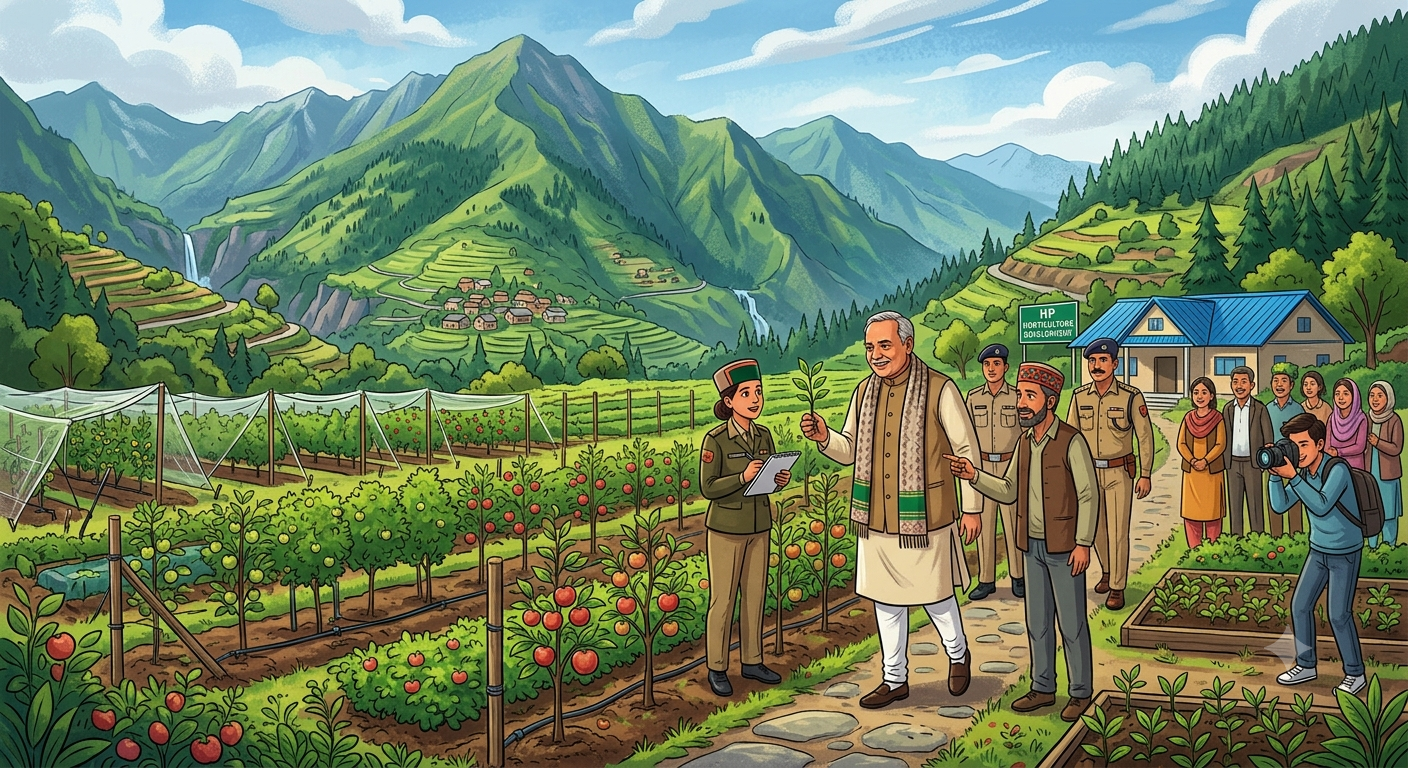 मोनो रेल का उद्घाटन, सेब नर्सरी का निरीक्षण