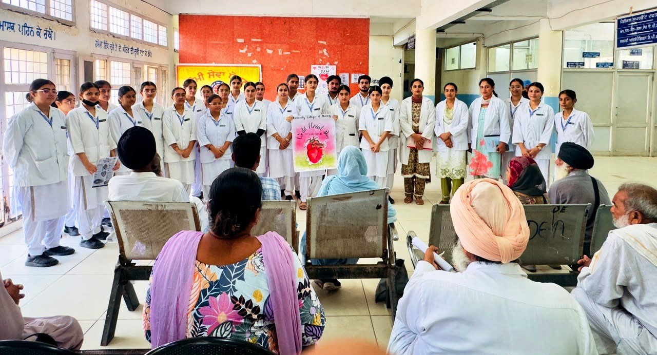 यूनिवर्सिटी कॉलेज ऑफ नर्सिंग, फरीदकोट ने वर्ल्ड हार्ट डे मनाया