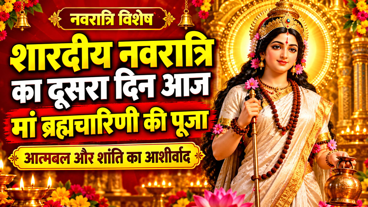 शारदीय नवरात्रि का दूसरा दिन आज, मां ब्रह्मचारिणी की पूजा से मिलता है आत्मबल और शांति का आशीर्वाद, पढ़ें आरती और मंत्र