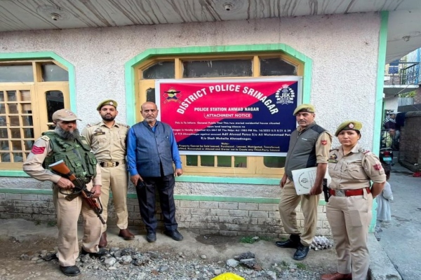 श्रीनगर पुलिस ने NDPS एक्ट के तहत की बड़ी कार्रवाई, 13.43 करोड़ रुपये से ज्यादा की संपत्ति की जब्त