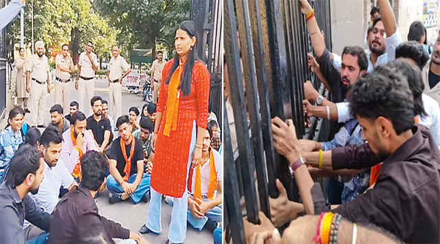 कुवि में उत्तर पुस्तिकाएं उपलब्ध न होने का मामला गरमाया; विद्यार्थियों ने थर्ड गेट बंद कर किया प्रदर्शन