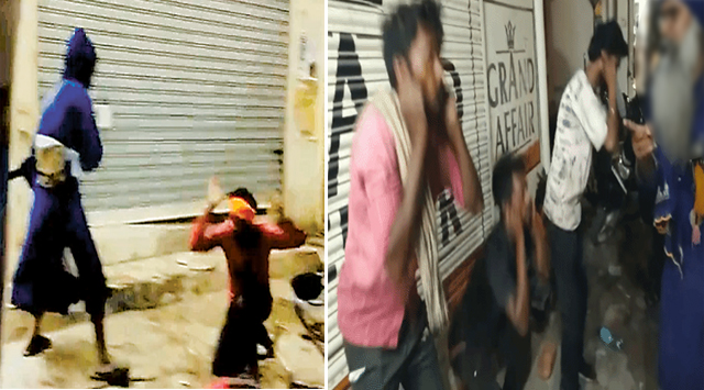 लुधियाना: ठेके के बाहर सरेआम शराब पी रहे लोगों को निहंगों ने पीटा, बरसाए डंडे