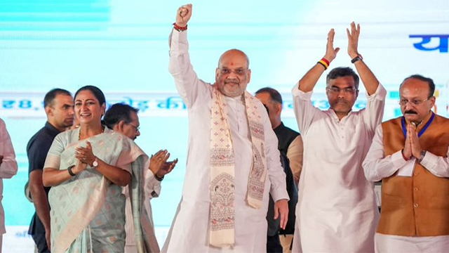 केन्द्रीय गृह मंत्री अमित शाह यमुना पुनरुद्धार से जुड़ी परियोजनाओं के लोकार्पण एवं शिलान्यास समारोह में हुए शामिल