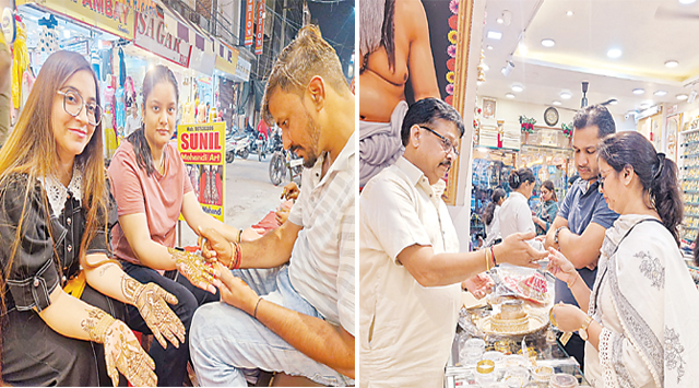 करवा चौथ पर बठिंडा के बाजारों में उमड़ी भारी भीड़; कपड़ों से लेकर मेहंदी लगवाने वालों की खूब रही चांदी