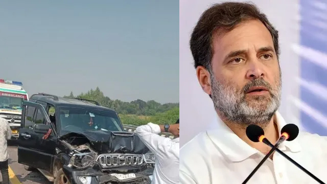 पूर्वांचल एक्सप्रेसवे पर राहुल गांधी के काफिले की गाड़ियां आपस में टकराईं, कई लोग घायल, देखें Live